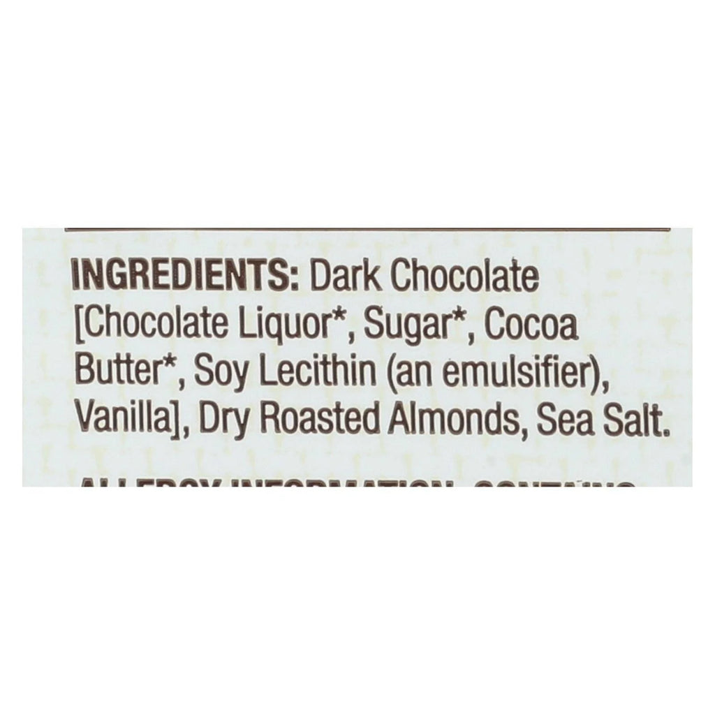 12 Pack Dark Chocolate Almond Snack Bars With Sea Salt, 4.7 Ounce Bars G1611