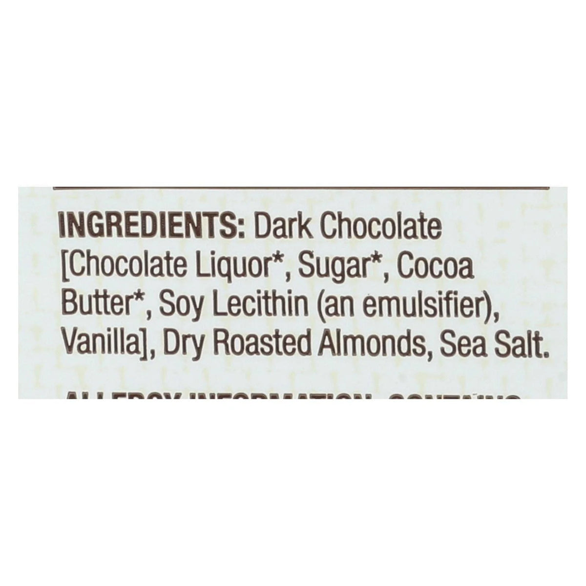 12 Pack Dark Chocolate Almond Snack Bars With Sea Salt, 4.7 Ounce Bars G1611