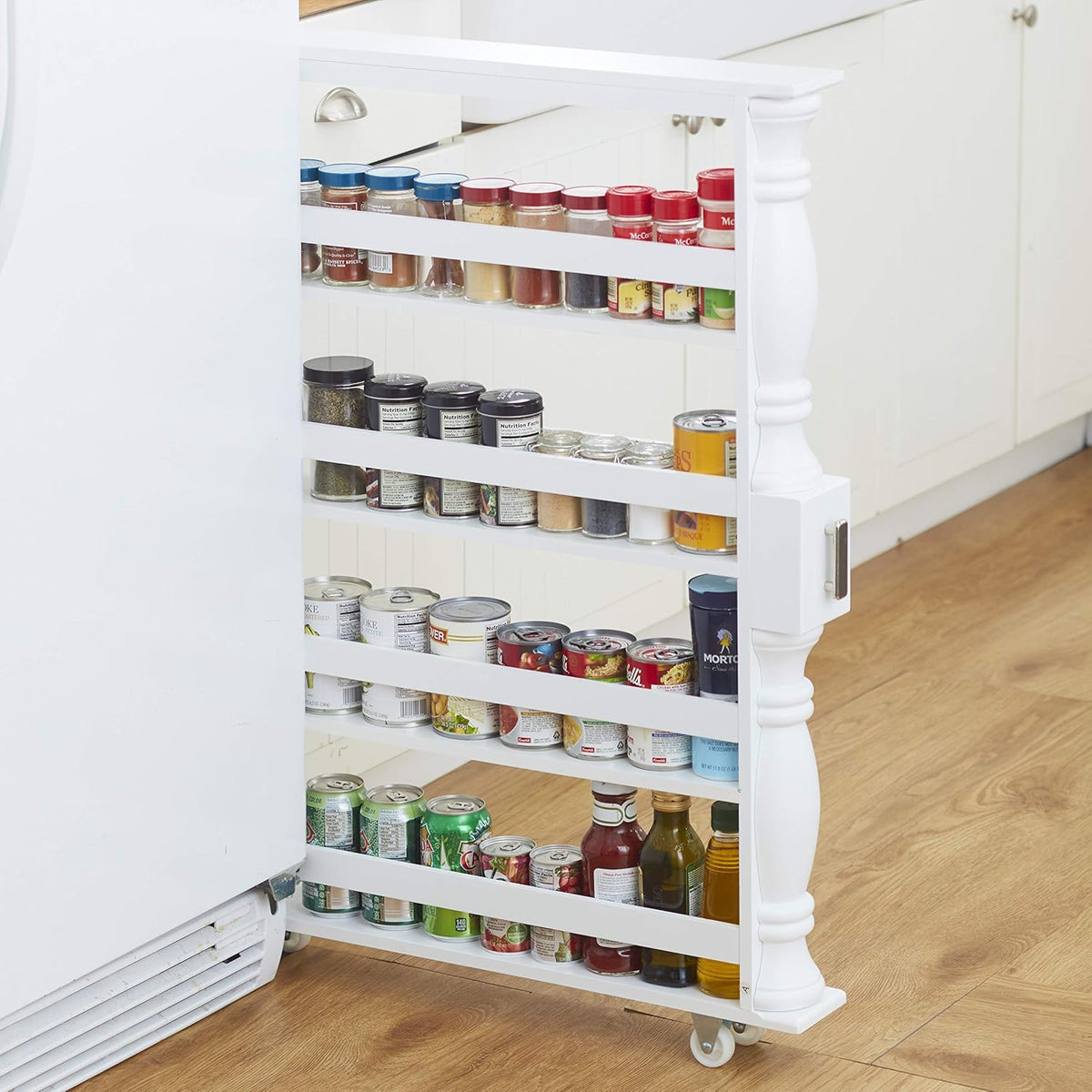 Natural Slim Rolling Kitchen Cart C844094