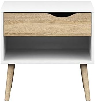 White and Oak Nightstand Z5290