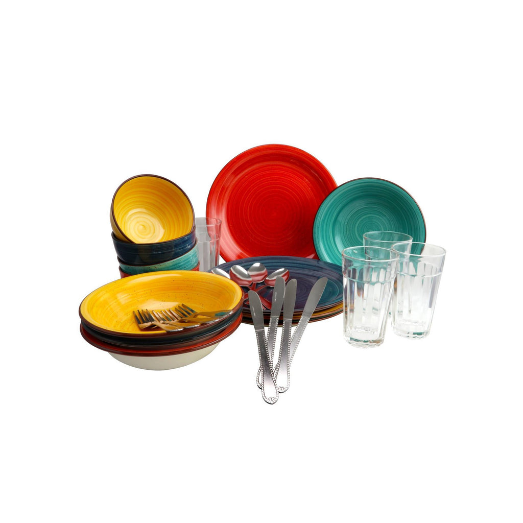 28pc Stoneware Speckle Dinnerware Set R46623