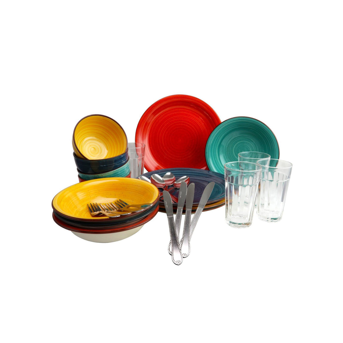 28pc Stoneware Speckle Dinnerware Set R46623