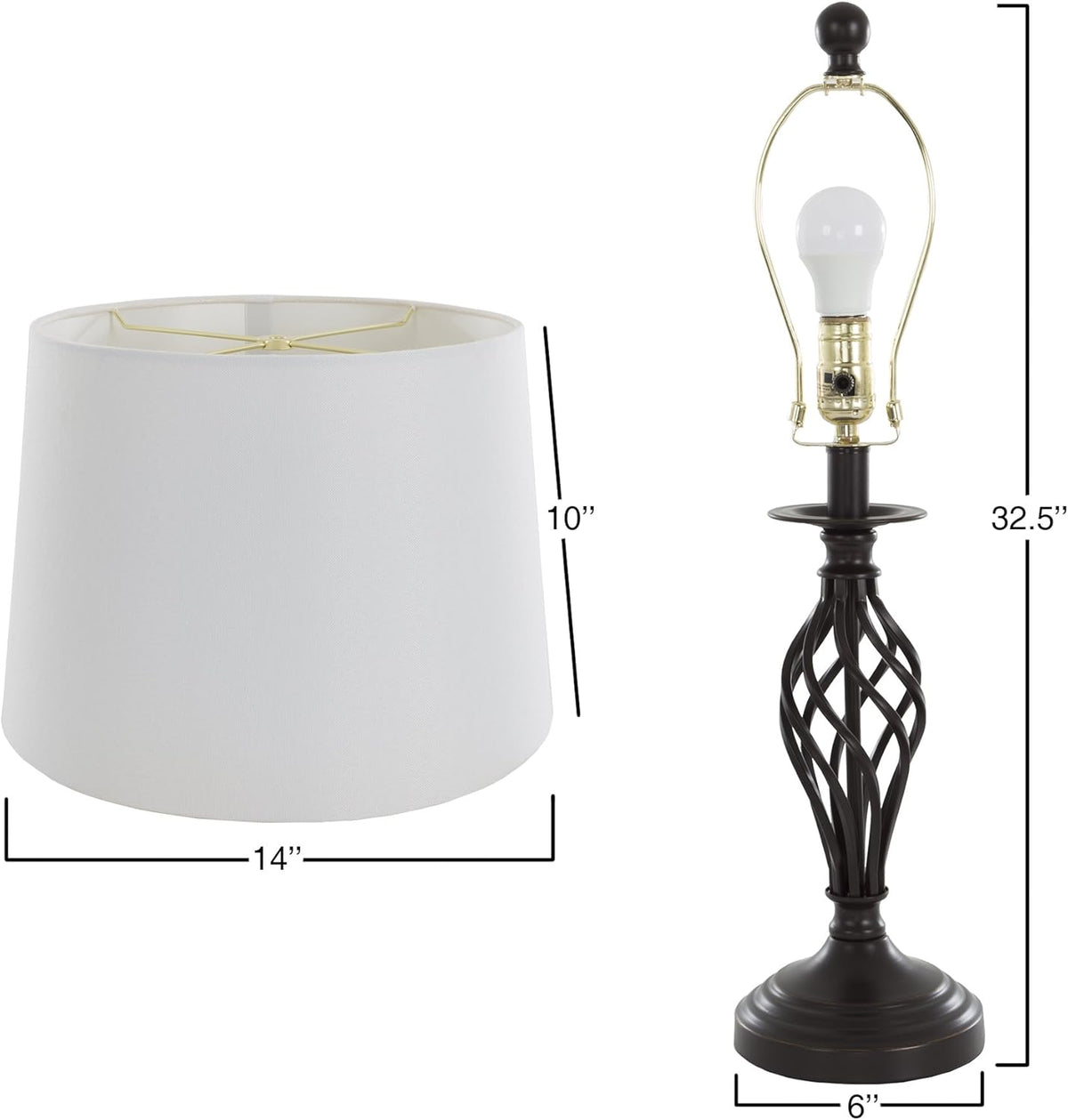 Table Lamps and Floor Lamp Set of 3 A5260