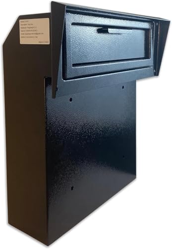 Black Galvanized Steel Locking Mailbox Door Drop Box N5038