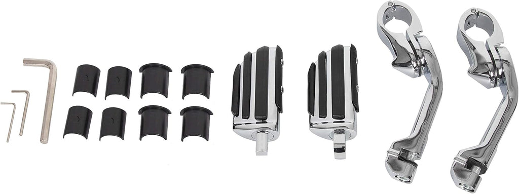 1-1/4" Long Highway Foot Pegs Pedal with Screws for 1.25" Motorcycle Crash Bar Engine Guards Mount Tubing L662082
