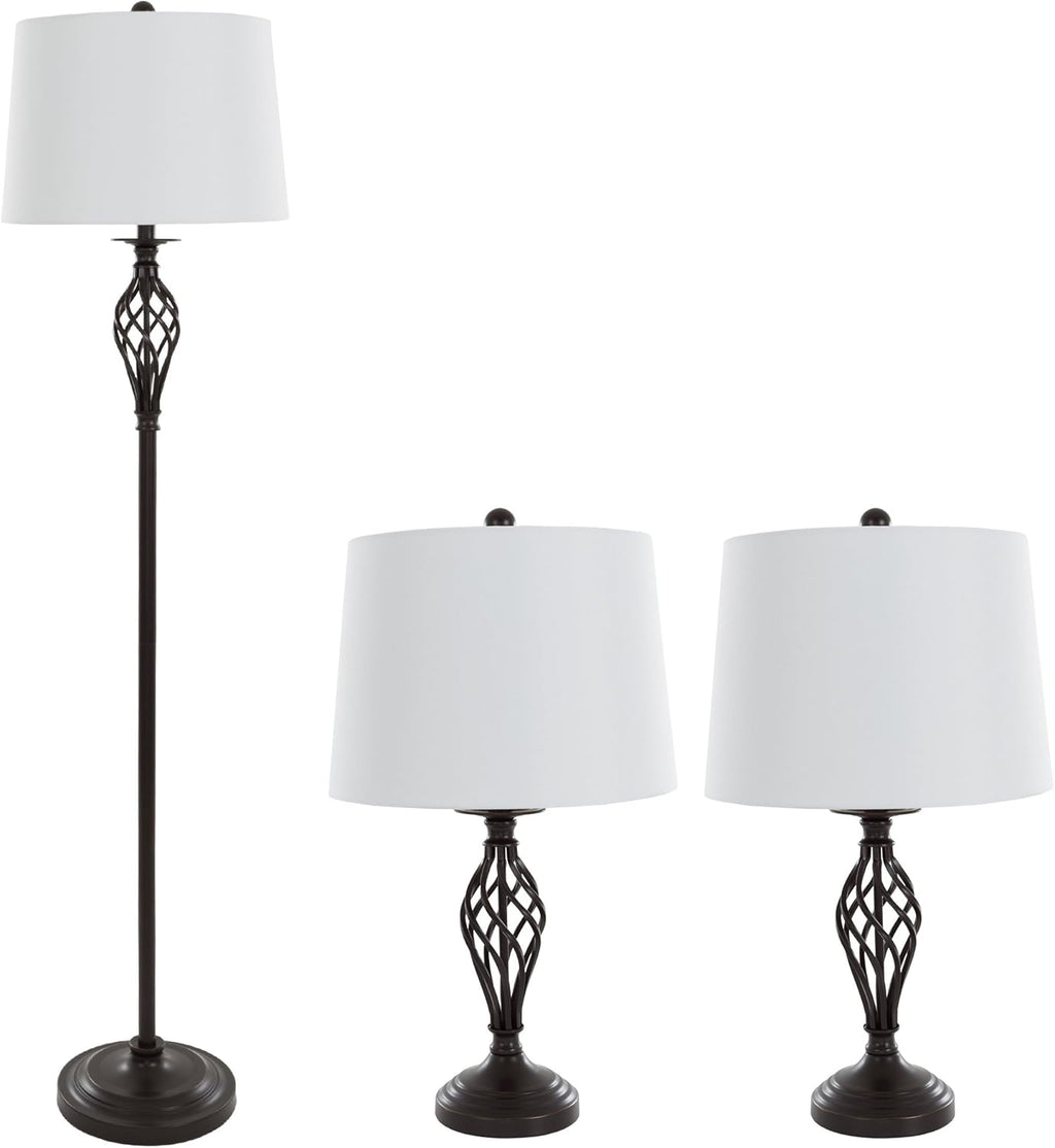Table Lamps and Floor Lamp Set of 3 A5260
