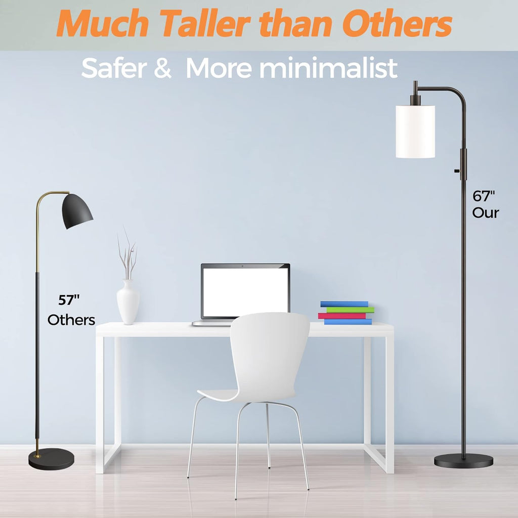 Black Dimmable Glass Shade Floor Lamp L159