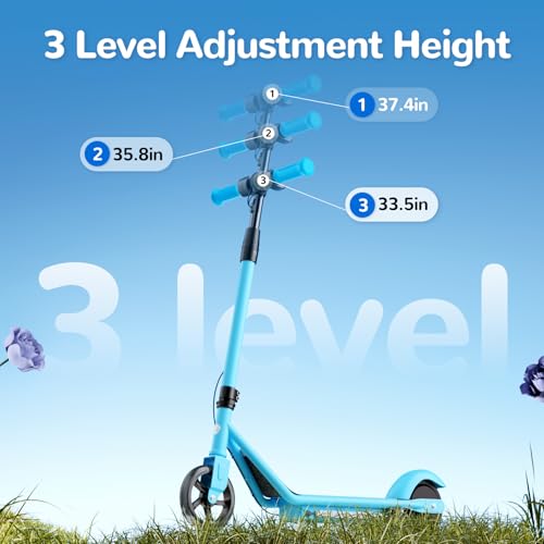 Electric Scooter with Adjustable Speed and Height, Colorful Lights, Double Brake O25213