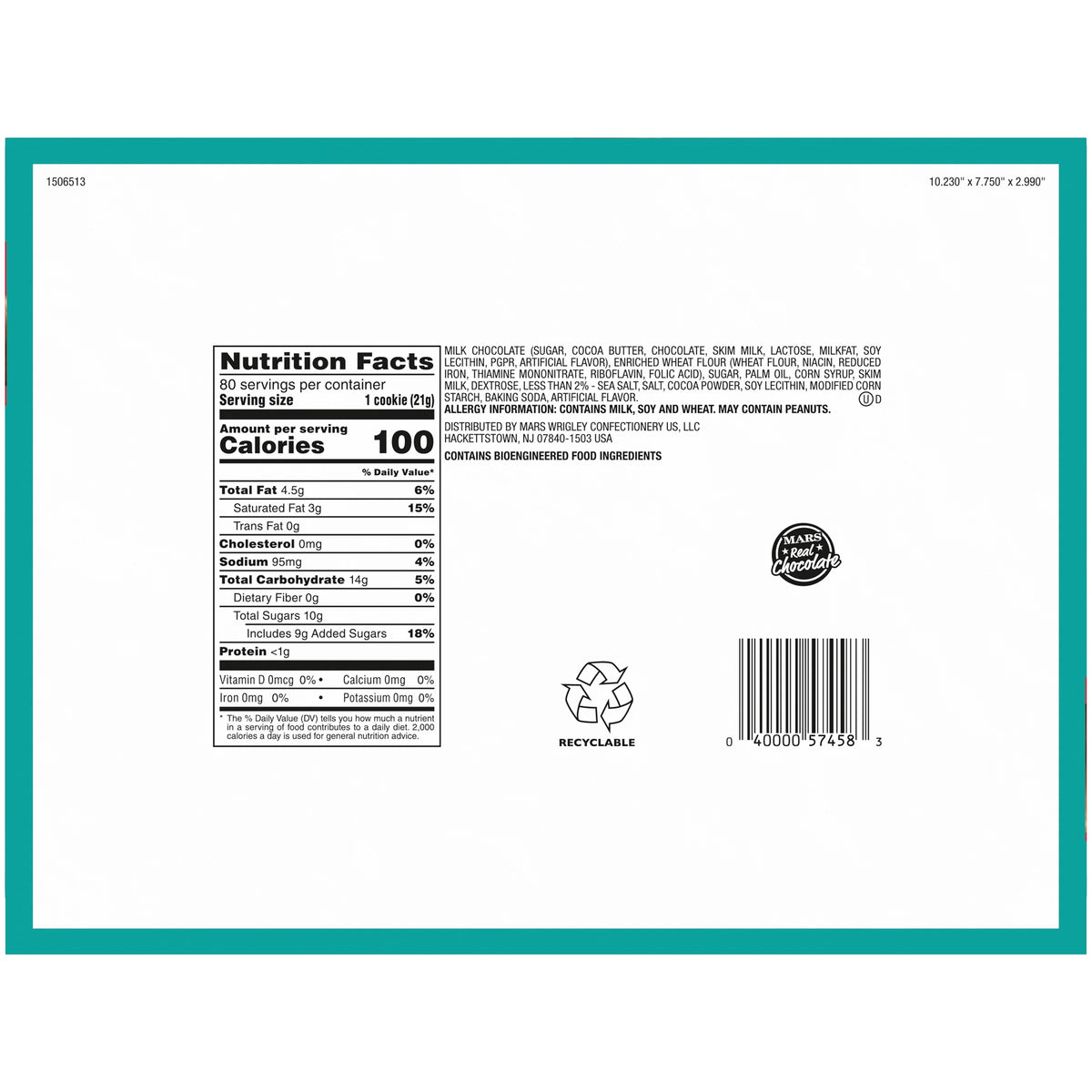 Salted Caramel Chocolate Cookie Bars, 2.8 Ounce, 20 Count C95119
