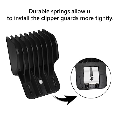 4 Pack Clipper Guards, 1/16", 1/8", 1/4", 3/8", Black E7831