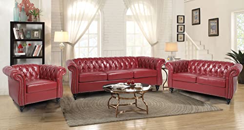Green Velvet Chesterfield Sofa and Club Chair Set S543