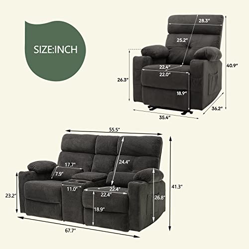 2 Piece Power Reclining Sofa Set Q65056