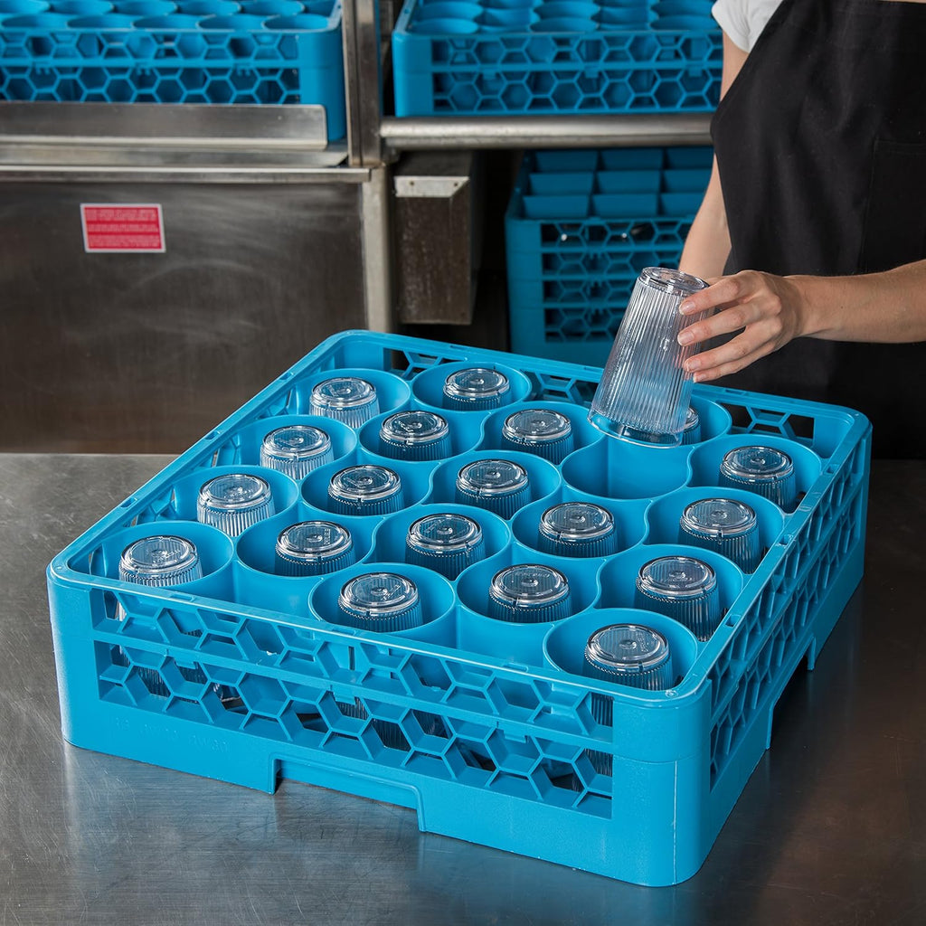 20 Compartment Glass Rack with 1 Extender, Blue (Pack of 4) Z412366