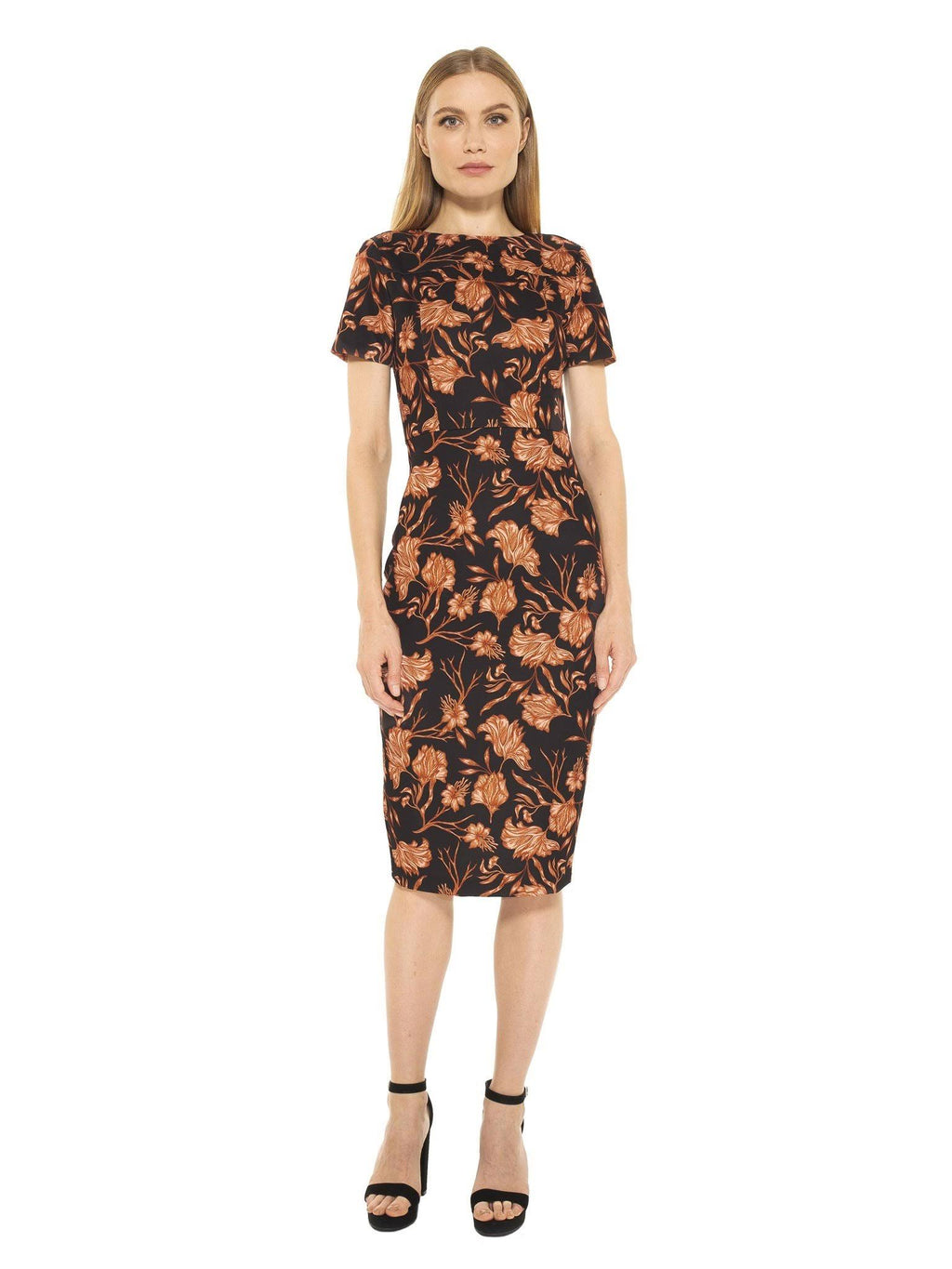 Black Midi Sheath Dress Z75466