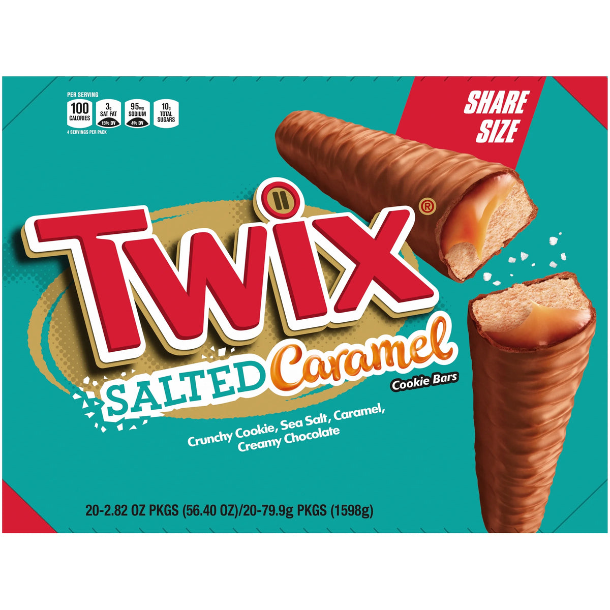 Salted Caramel Chocolate Cookie Bars, 2.8 Ounce, 20 Count C95119
