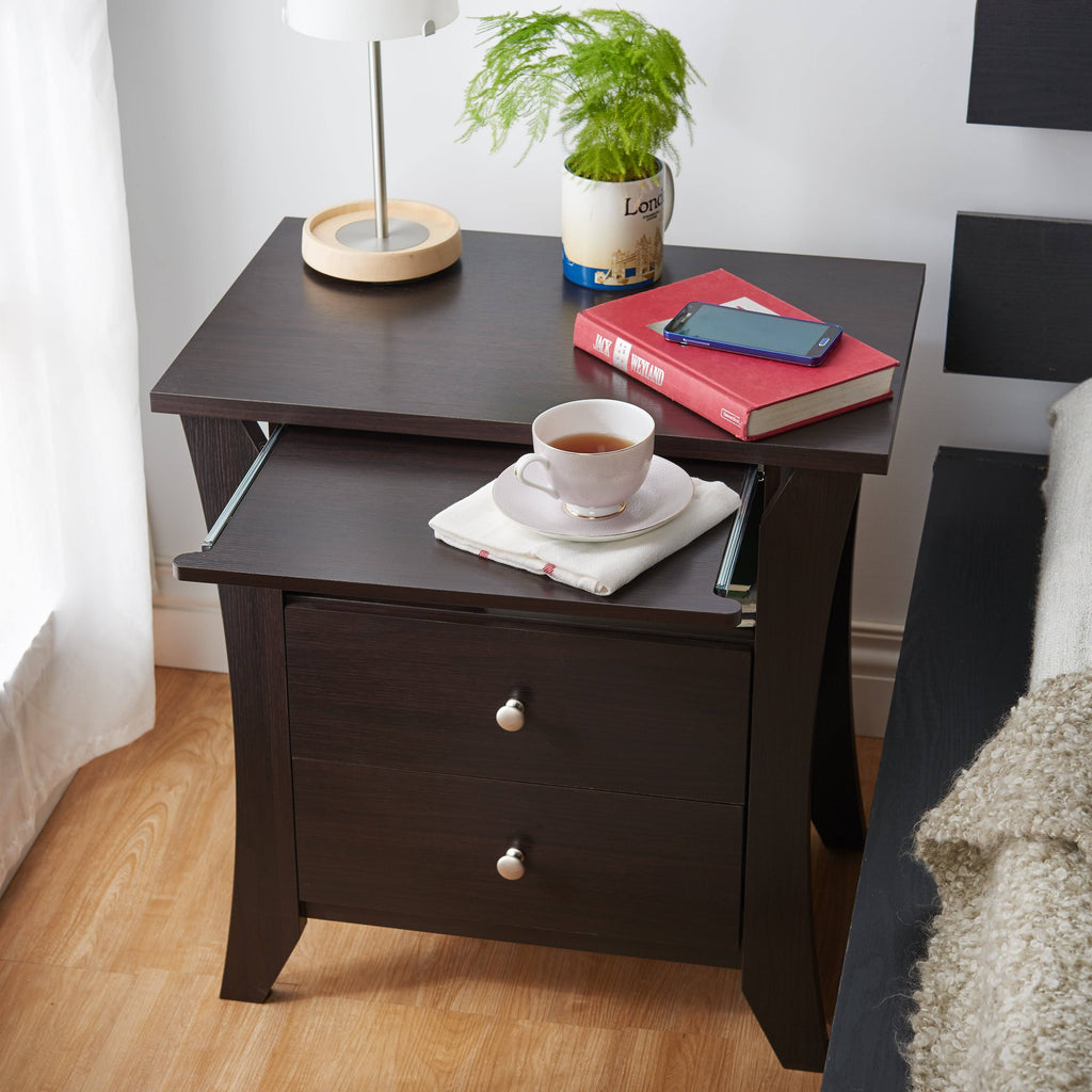 Modern Espresso 2-Drawer Nightstand A120241