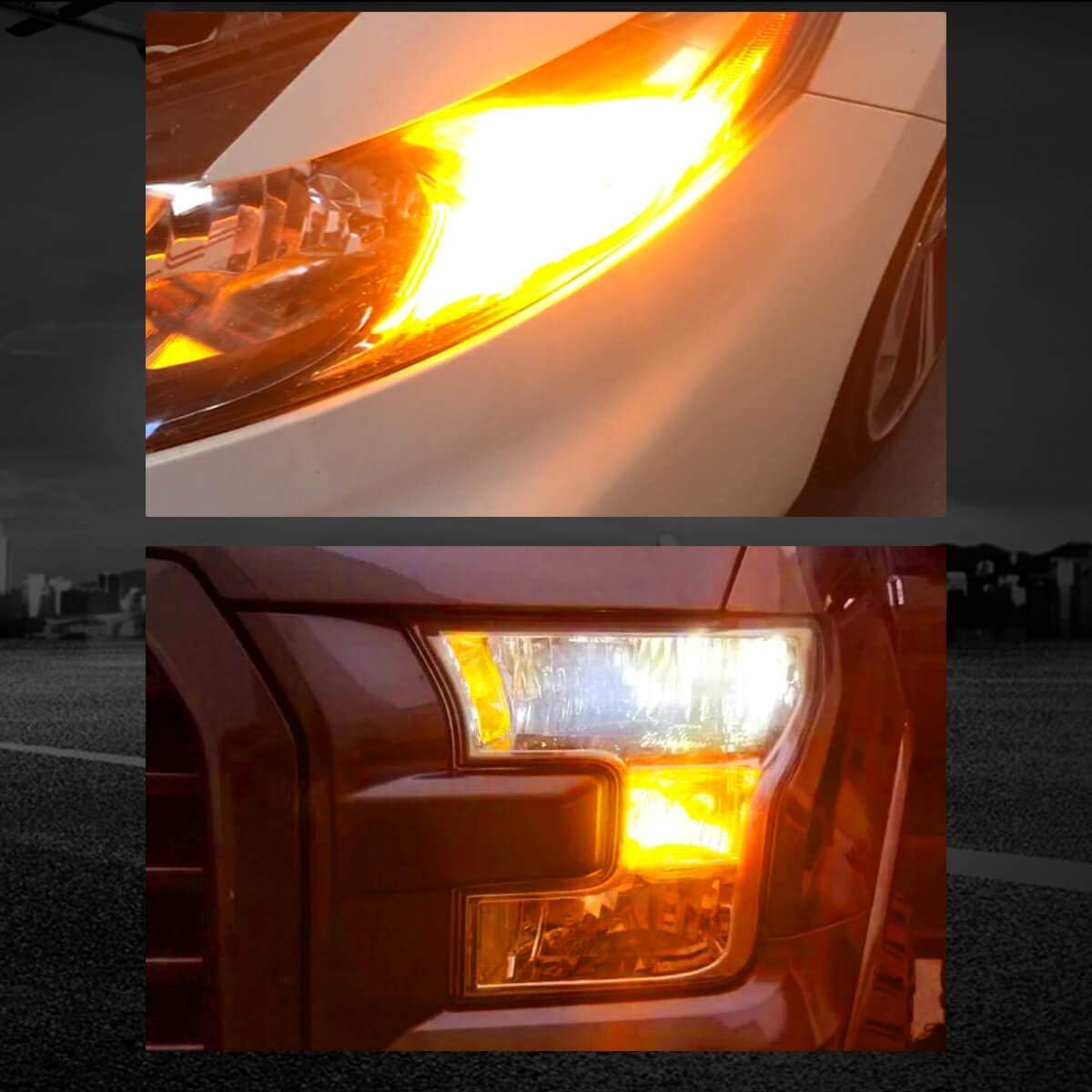 7443 Switchback LED Bulb 7444 7444NA Front Turn Signal Light White/Yellow Pack of 2 P6915