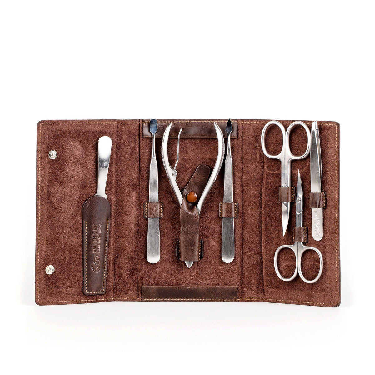 7-Piece Manicure Set Leather Snap Case F1533