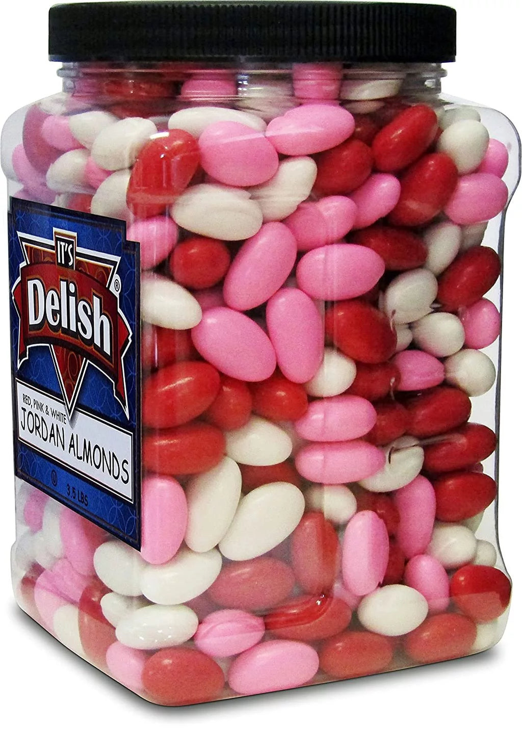 Red Pink & White Jordan Almonds Mix, 3.5 LBS Jumbo Container B433591