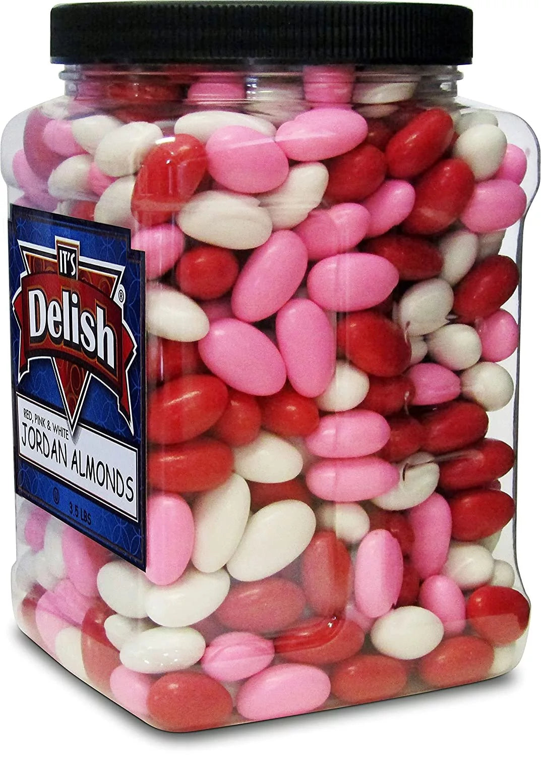 Red Pink & White Jordan Almonds Mix, 3.5 LBS Jumbo Container B433591