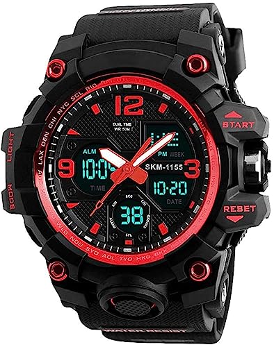 Men's Analog Sports Watch LED Military Digital Watch Electronic Stopwatch Large Dual Dial Time Outdoor Army Wrist Watch Tactical G1926