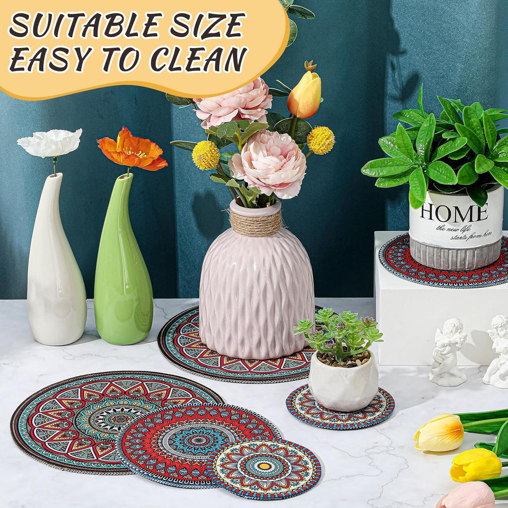 6 Pcs Absorbent Non Slip Round Plant Pot Mat X932571