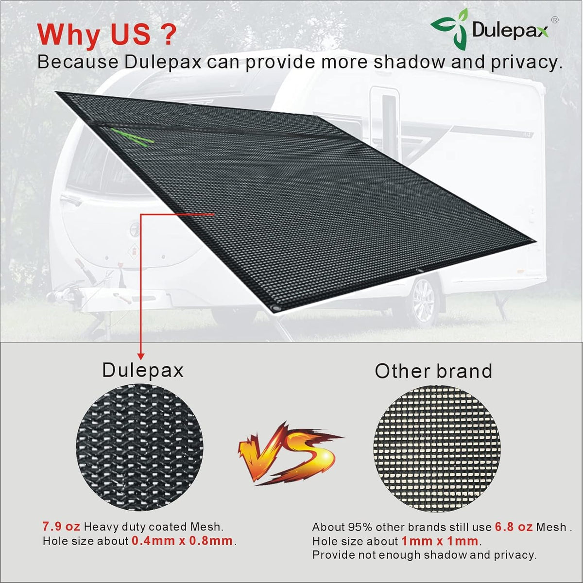 RV Awning Side Shade 9'X7' C61882