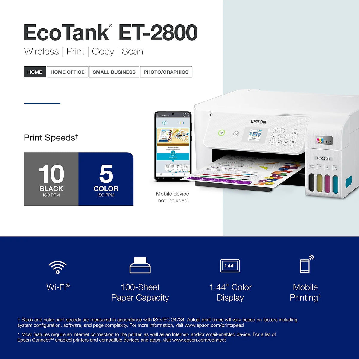 White Wireless All-in-One Supertank Printer D450231