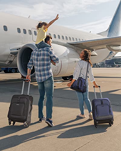 Black Expandable 20 inch Carry on Luggage with Spinner Wheels M459