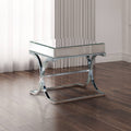 Chrome Metal Square End Table J582