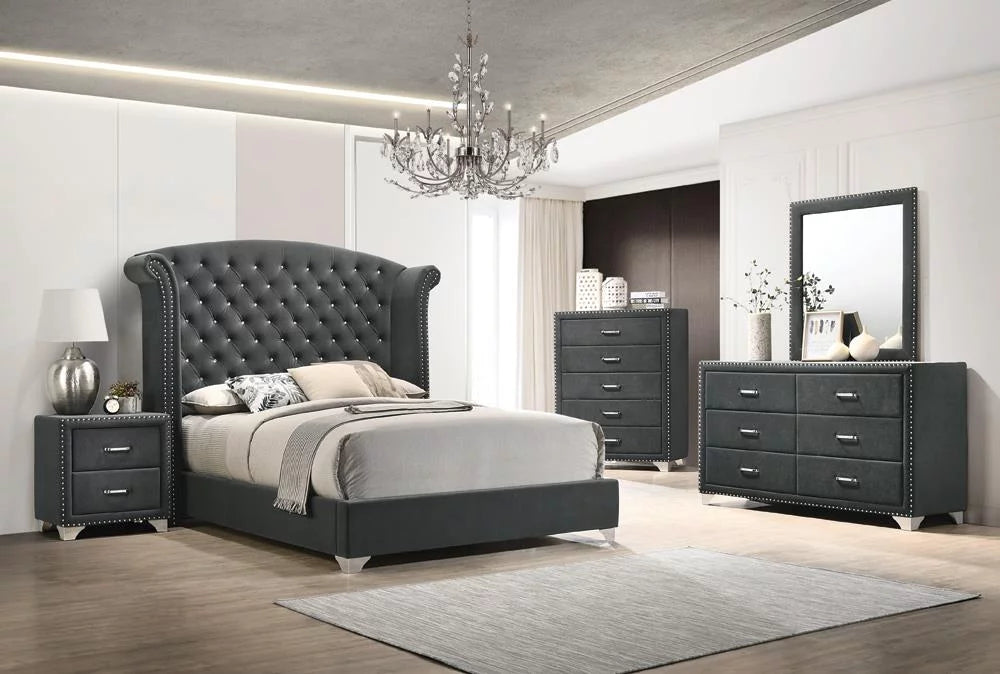 6-drawer Upholstered Dresser Grey J339108