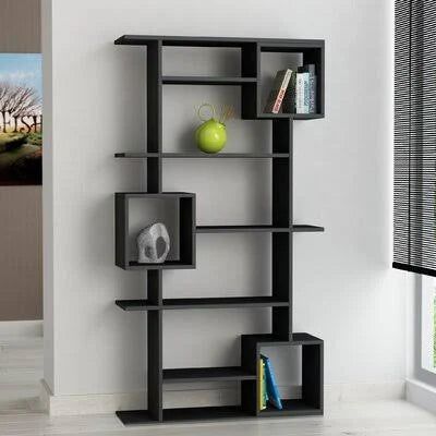 White Geometric Bookcase X8082