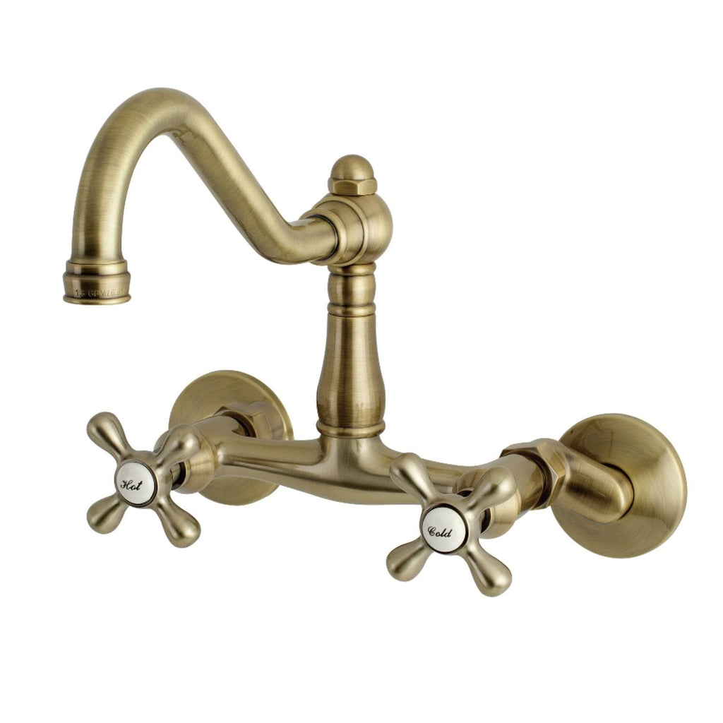 Brushed Brass Adjustable Wall Mount Kitchen Faucet I5066