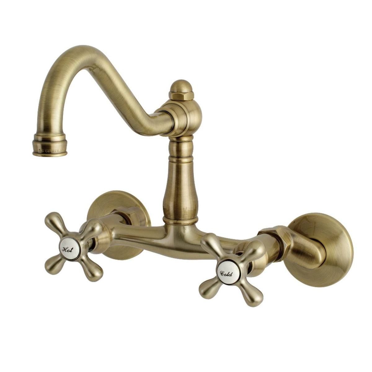 Brushed Brass Adjustable Wall Mount Kitchen Faucet I5066