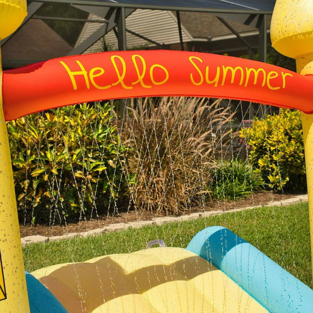 Inflatable Pool with Sprinkler Arch Over 5 ft Tall Y362