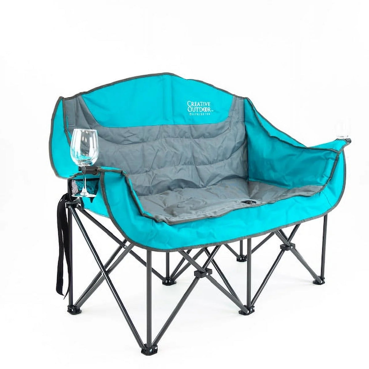 Teal Gray Two Seat Loveseat O889