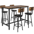 5 Piece Bar Height Dining Table Set with Upholstered Stools B229380