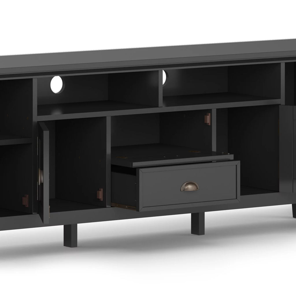 Black Wood 72 inch TV Media Stand B21133