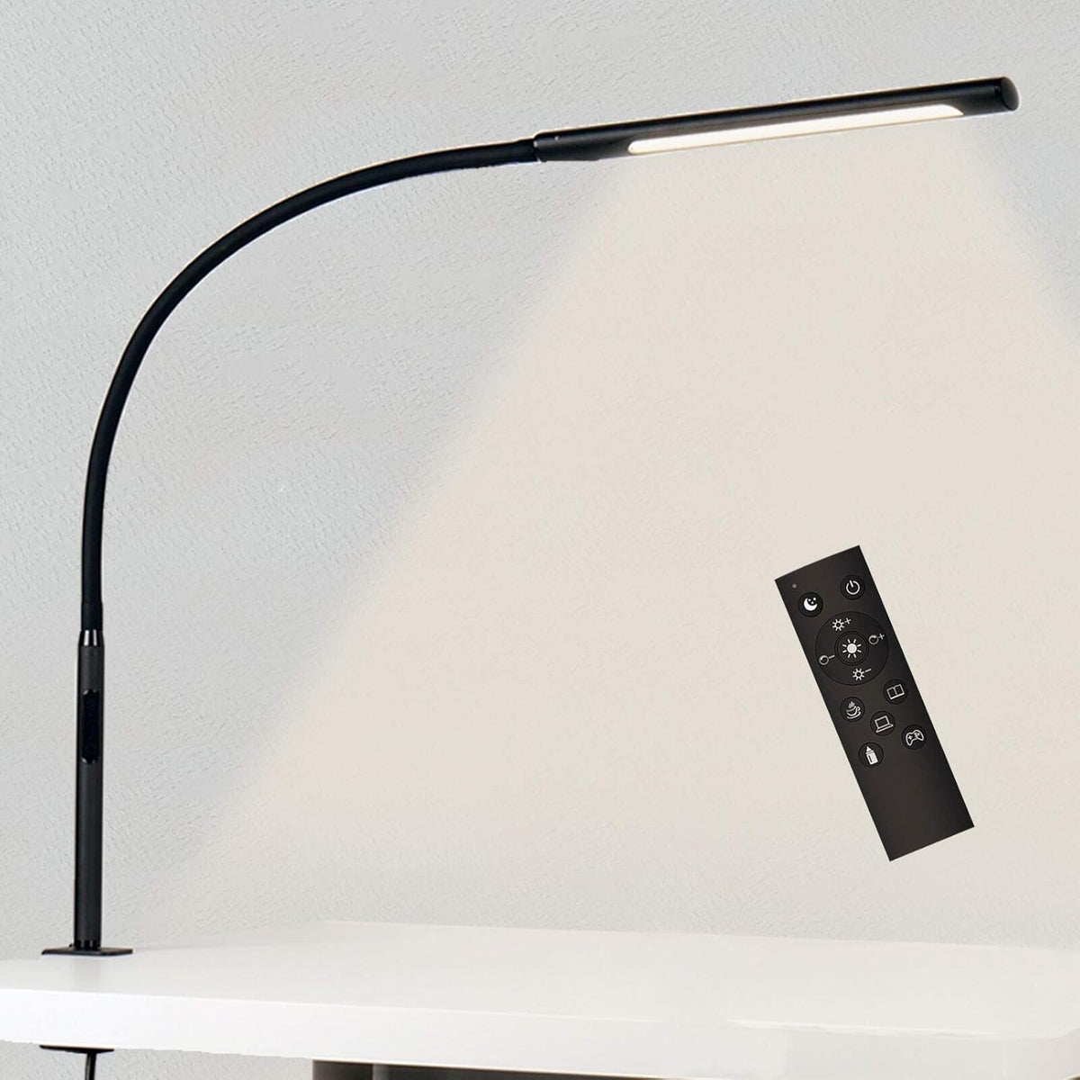 White Flexible LED Clamp Desk Lamp with Clamp, 12W P730268