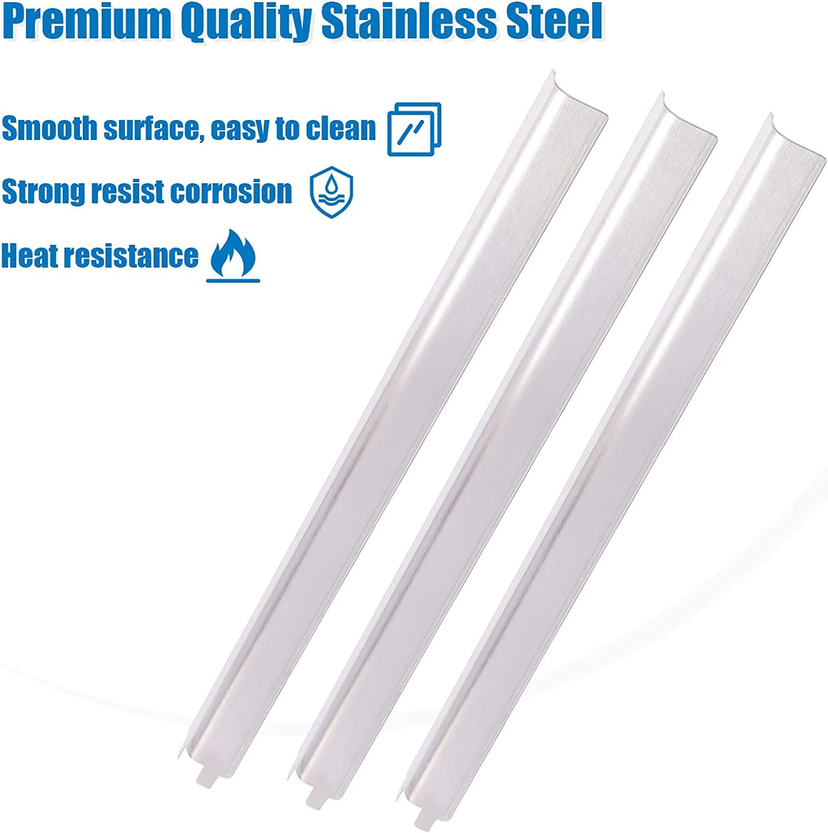 4 Pack Stainless Steel Heat Shields Tents for Gas Grill S7935