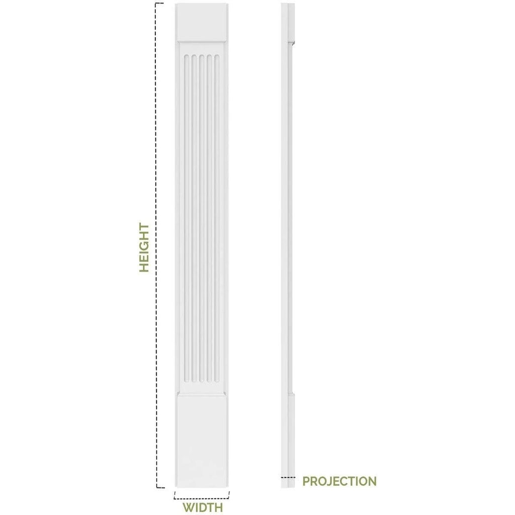 8x22W x 108x22H x 2x22P Flat Panel PVC Pilaster with Decorative Capital & Base (Pair) X547272