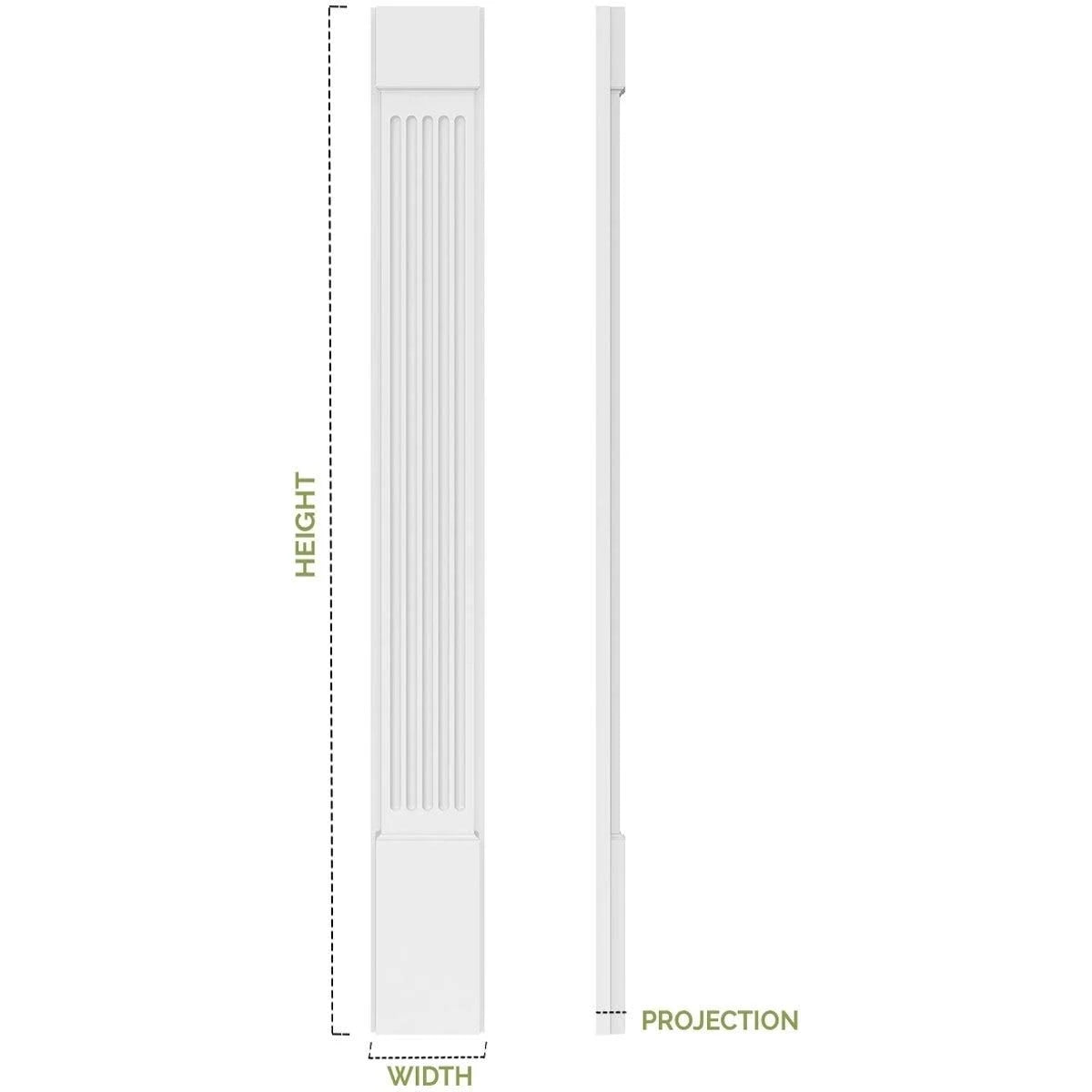 8x22W x 108x22H x 2x22P Flat Panel PVC Pilaster with Decorative Capital & Base (Pair) X547272