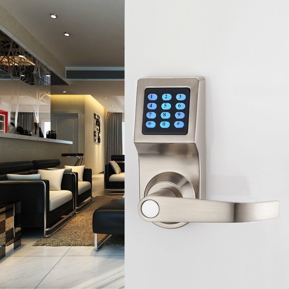 Digital Door Lock with Remote Control, Code and Key D12629
