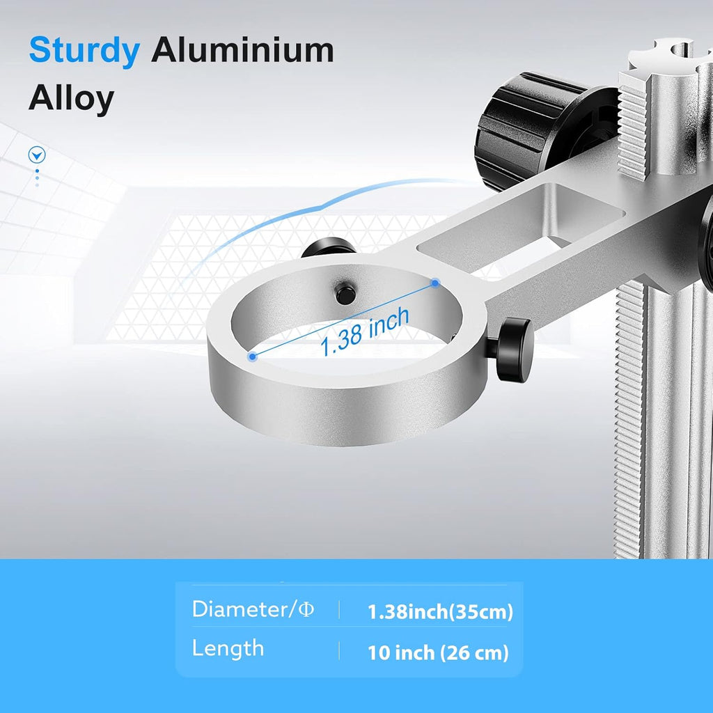 Microscope Base Stand Universal Holder Desktop Support Bracket for Max 1.4 Diameter USB LCD Digital Microscope Magnifier Camera, Aluminum Alloy Z96048