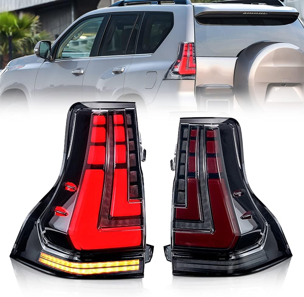 Red Tinted Tail Lights Assembly with Sequential Turning Signal W577008