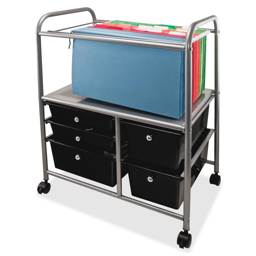 Black File Cart with Five Storage Drawers R602906