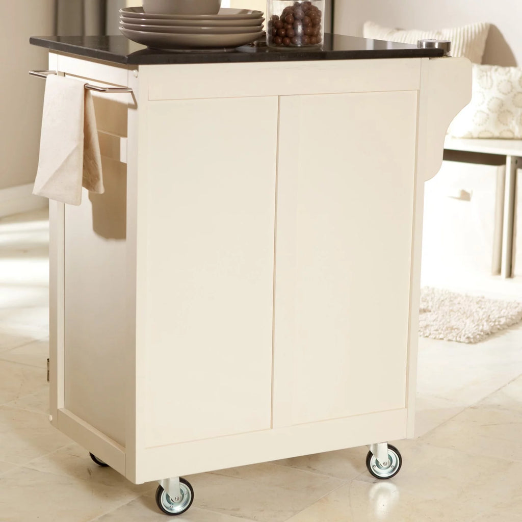 Off White Wood Kitchen Cart W921400
