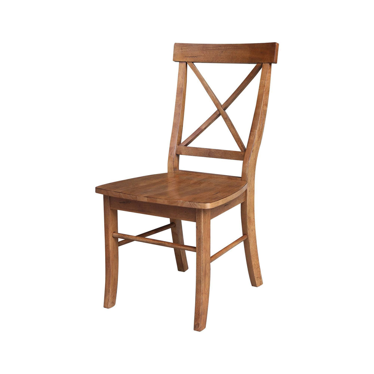 Dual Drop Leaf Table with 2 X-Back Chairs Set Distressed Oak - 3 Piece Y794919