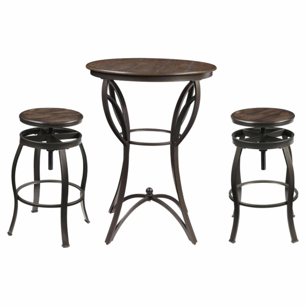 Walnut Sandy Black 3PC Bar Set F2484