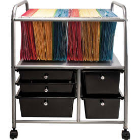 Black File Cart with Five Storage Drawers R602906